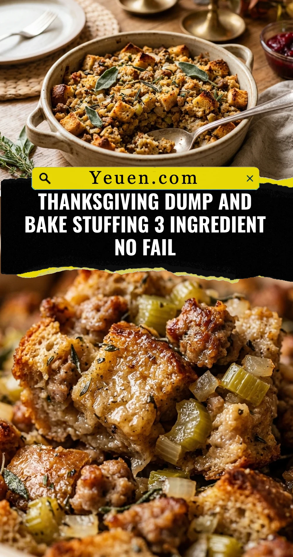 Thanksgiving Dump And Bake Stuffing 3 Ingredient No Fail