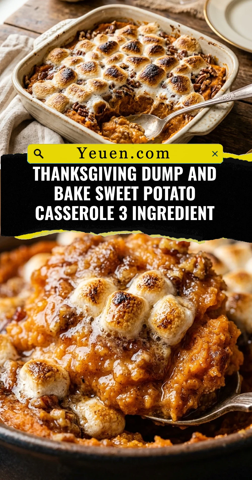 Thanksgiving Dump And Bake Sweet Potato Casserole 3 Ingredient
