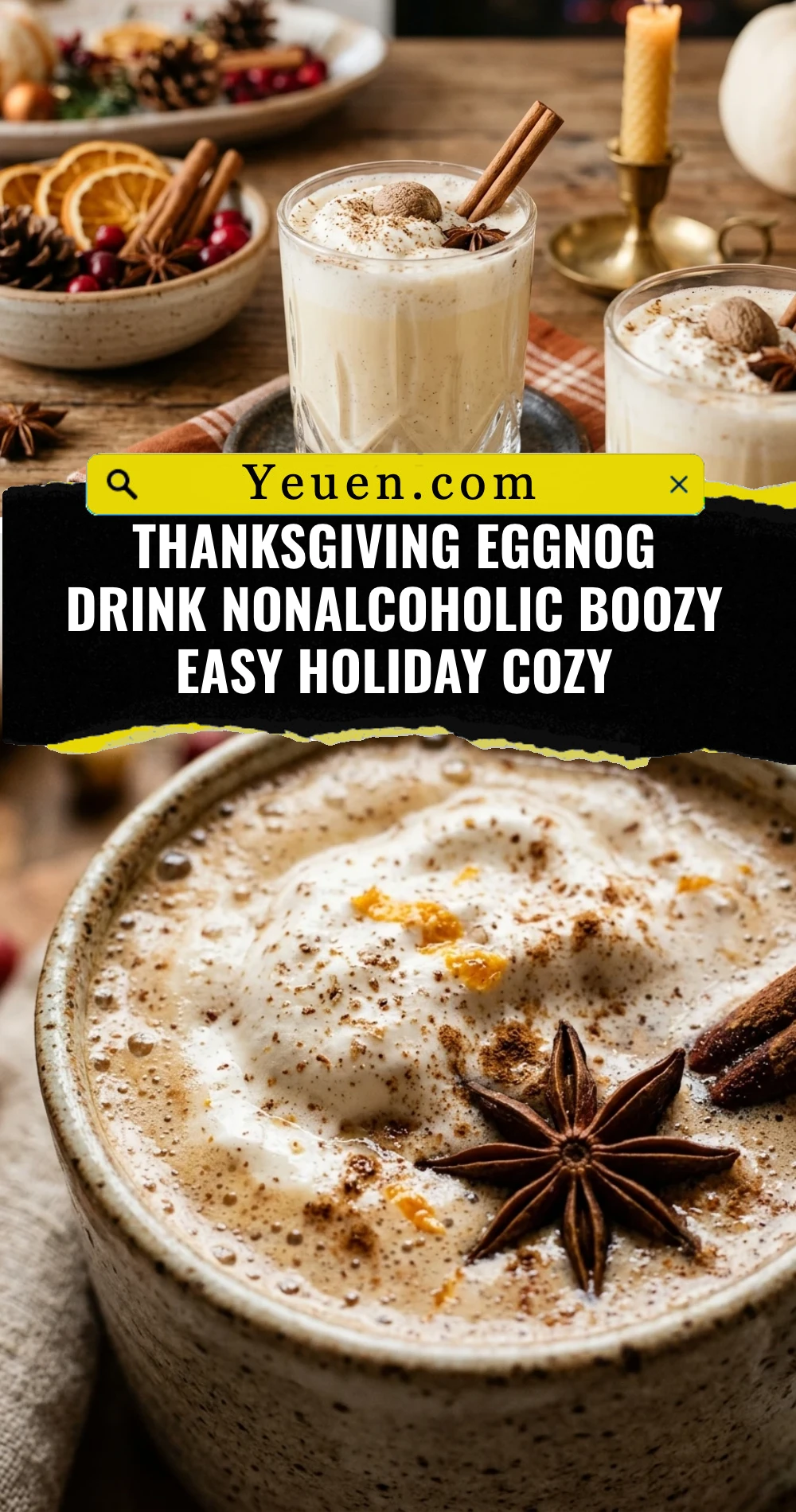Thanksgiving Eggnog Drink Nonalcoholic Boozy Easy Holiday Cozy