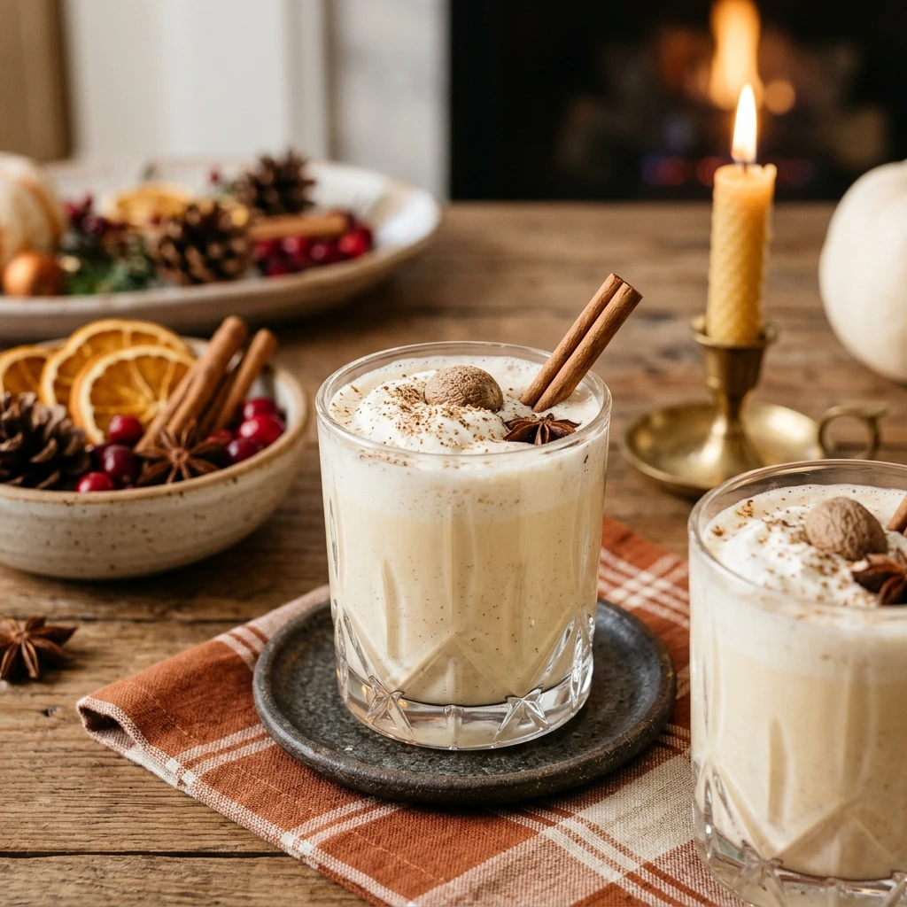 Thanksgiving Eggnog Drink Nonalcoholic Boozy Easy Holiday Cozy