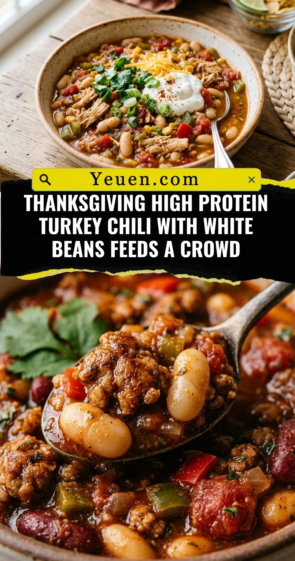 Thanksgiving High Protein Turkey Chili With White Beans Feeds A Crowd