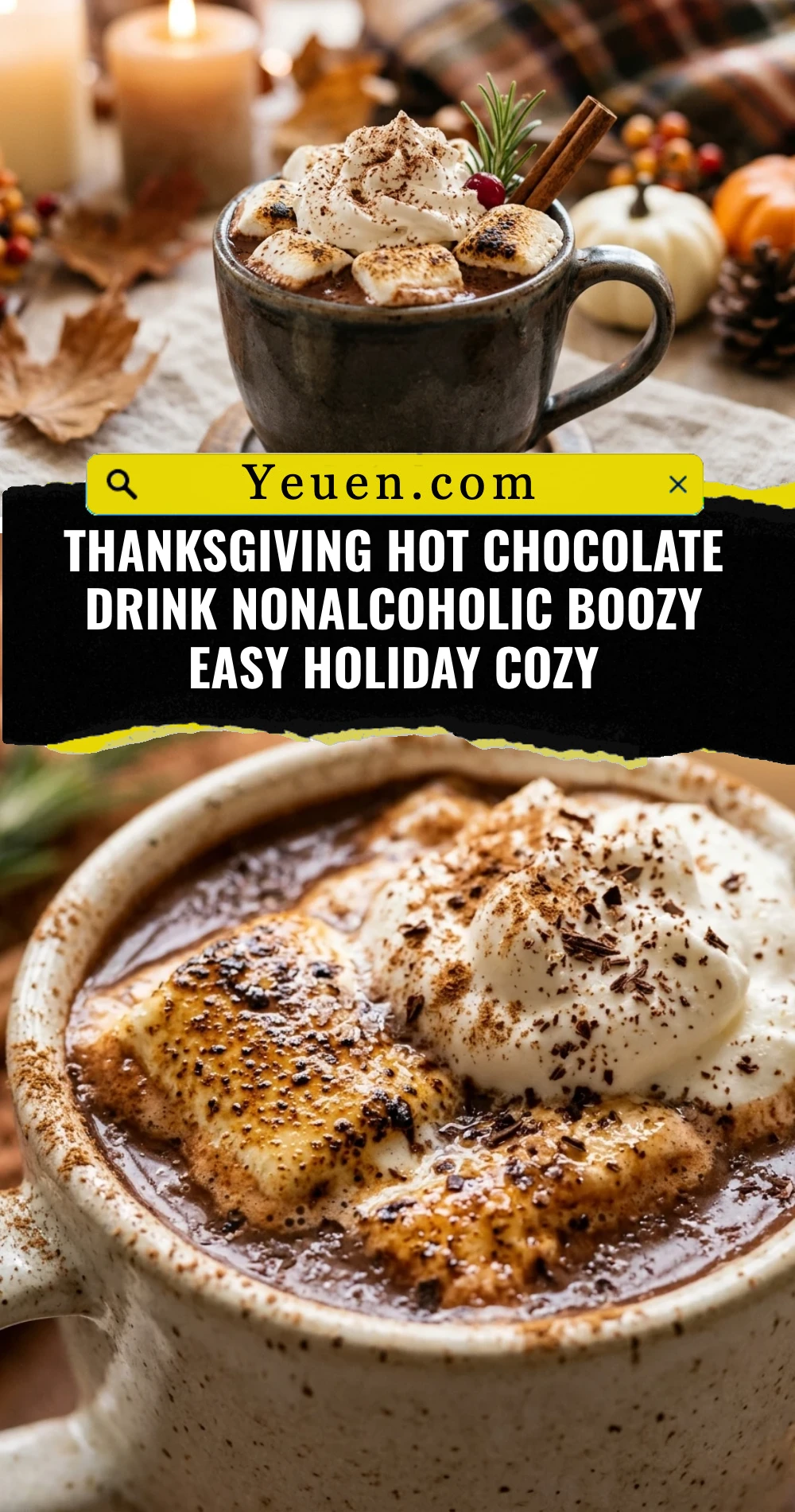 Thanksgiving Hot Chocolate Drink Nonalcoholic Boozy Easy Holiday Cozy