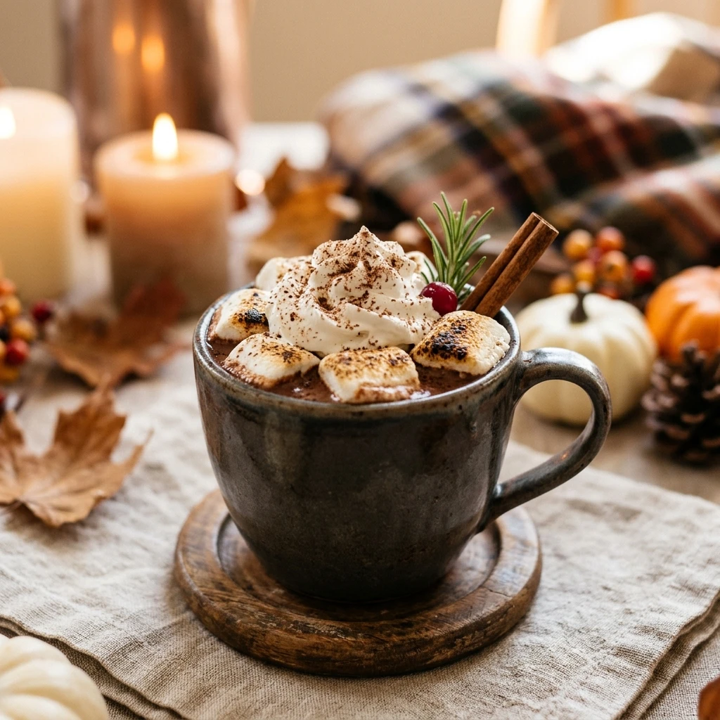 Thanksgiving Hot Chocolate Drink Nonalcoholic Boozy Easy Holiday Cozy