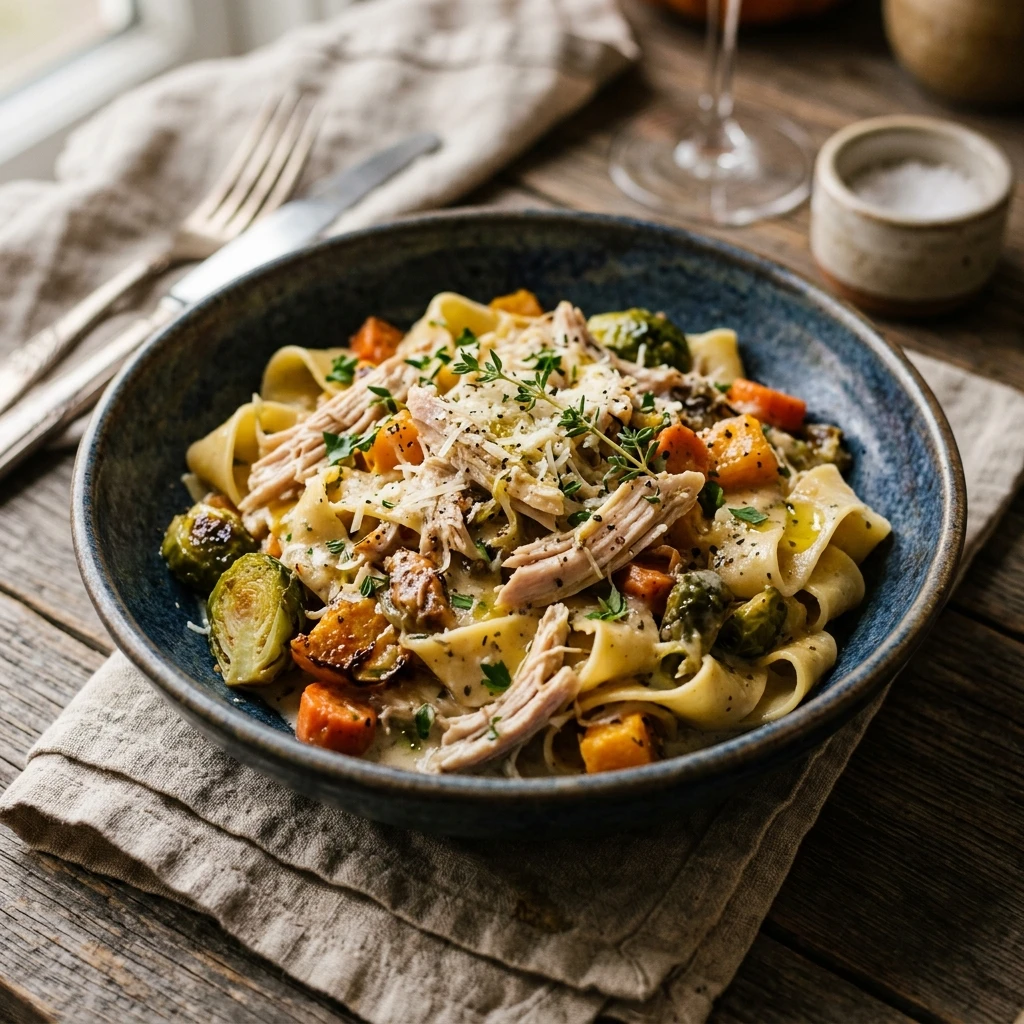 Thanksgiving Leftover Turkey Pasta