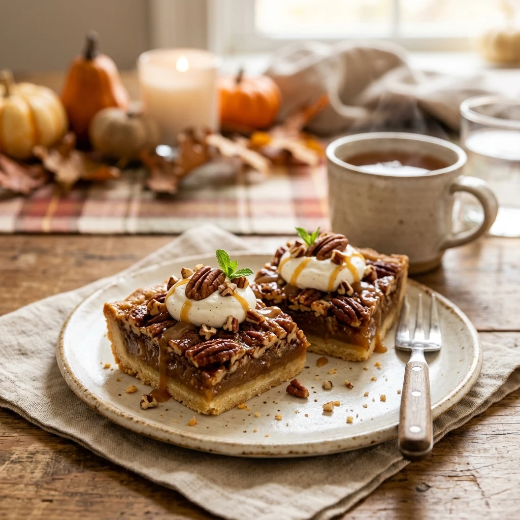 Thanksgiving Pecan Pie Bars Easy No Rolling