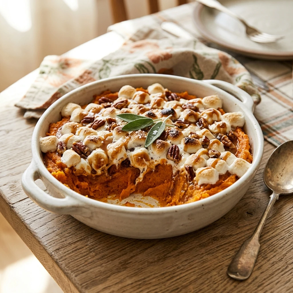 Thanksgiving Sweet Potato Casserole With Marshmallows