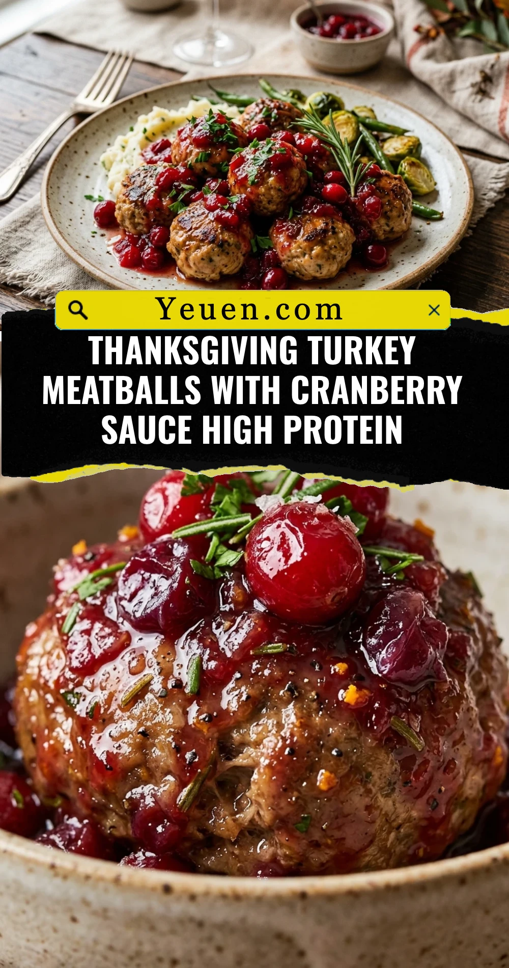 Thanksgiving Turkey Meatballs With Cranberry Sauce High Protein