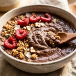 Thick Creamy Nutella Smoothie Bowl Healthy Dessert Breakfast Granola Viral