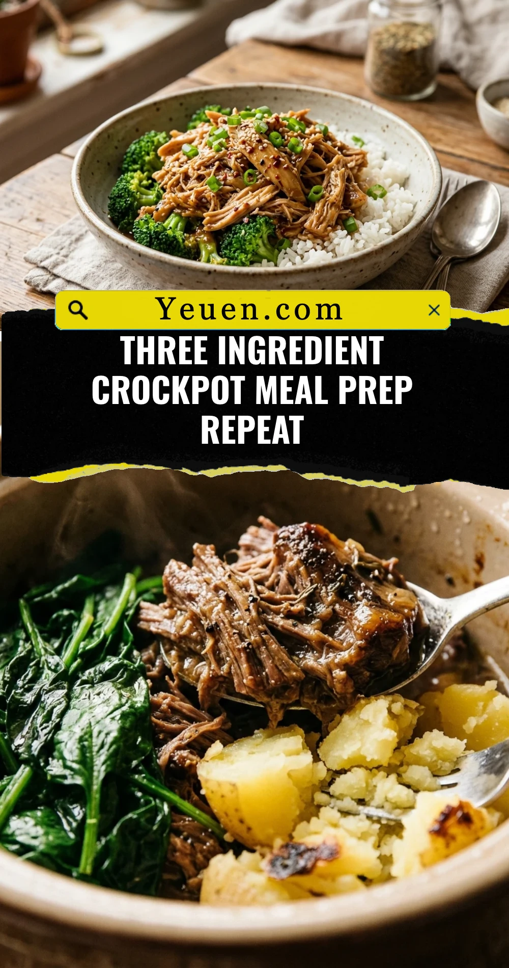 Three Ingredient Crockpot Meal Prep Repeat