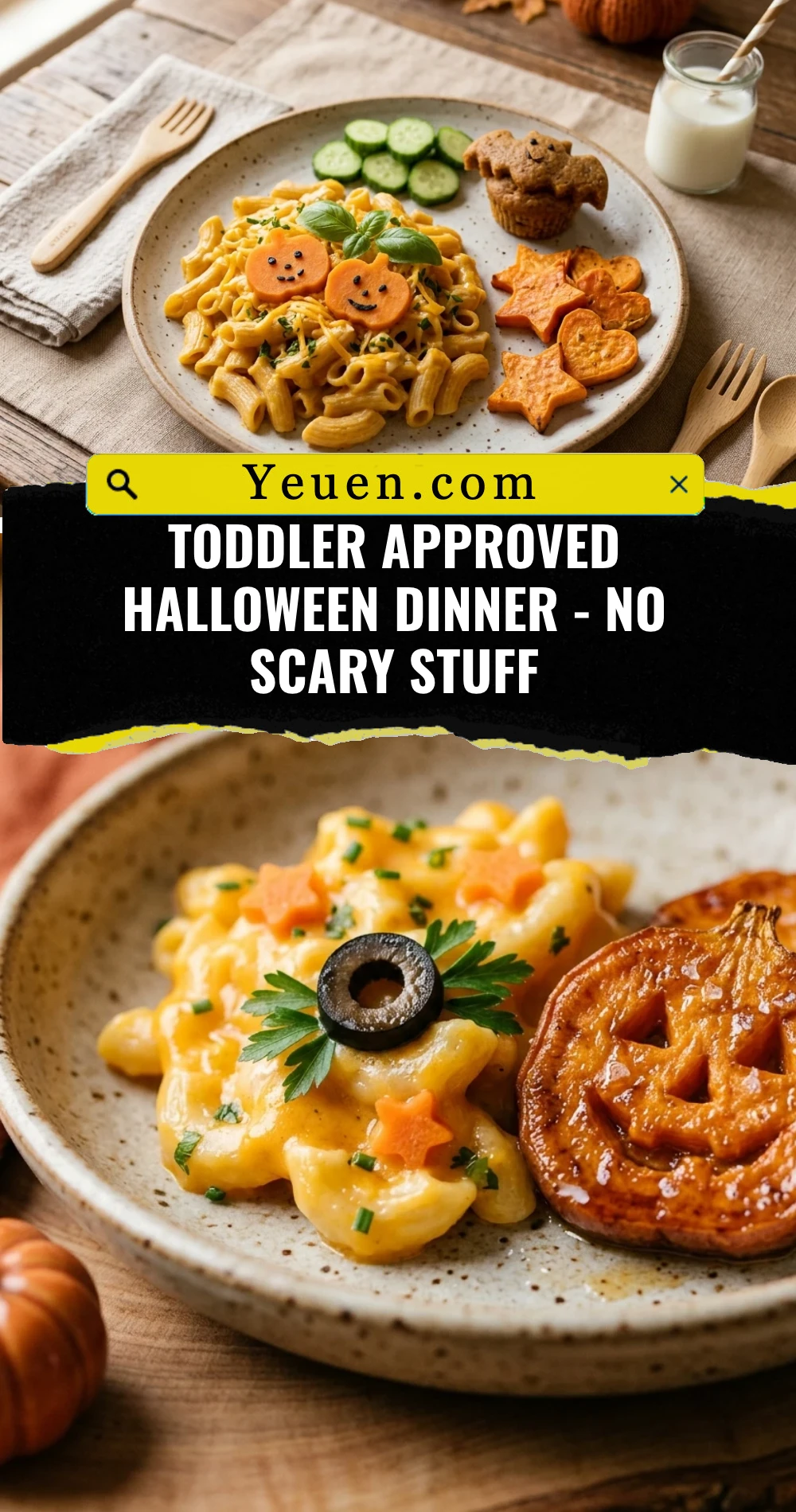 Toddler Approved Halloween Dinner - No Scary Stuff