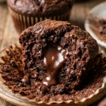Triple Chocolate Muffins With Ganache Center Easy