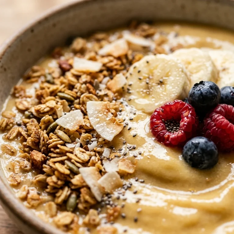 Tropical Banana Coconut Smoothie Bowl Thick Creamy Granola Fruit Viral Colorful