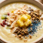 Tropical Pineapple Coconut Smoothie Bowl Thick Creamy Granola Fruit Viral Colorful