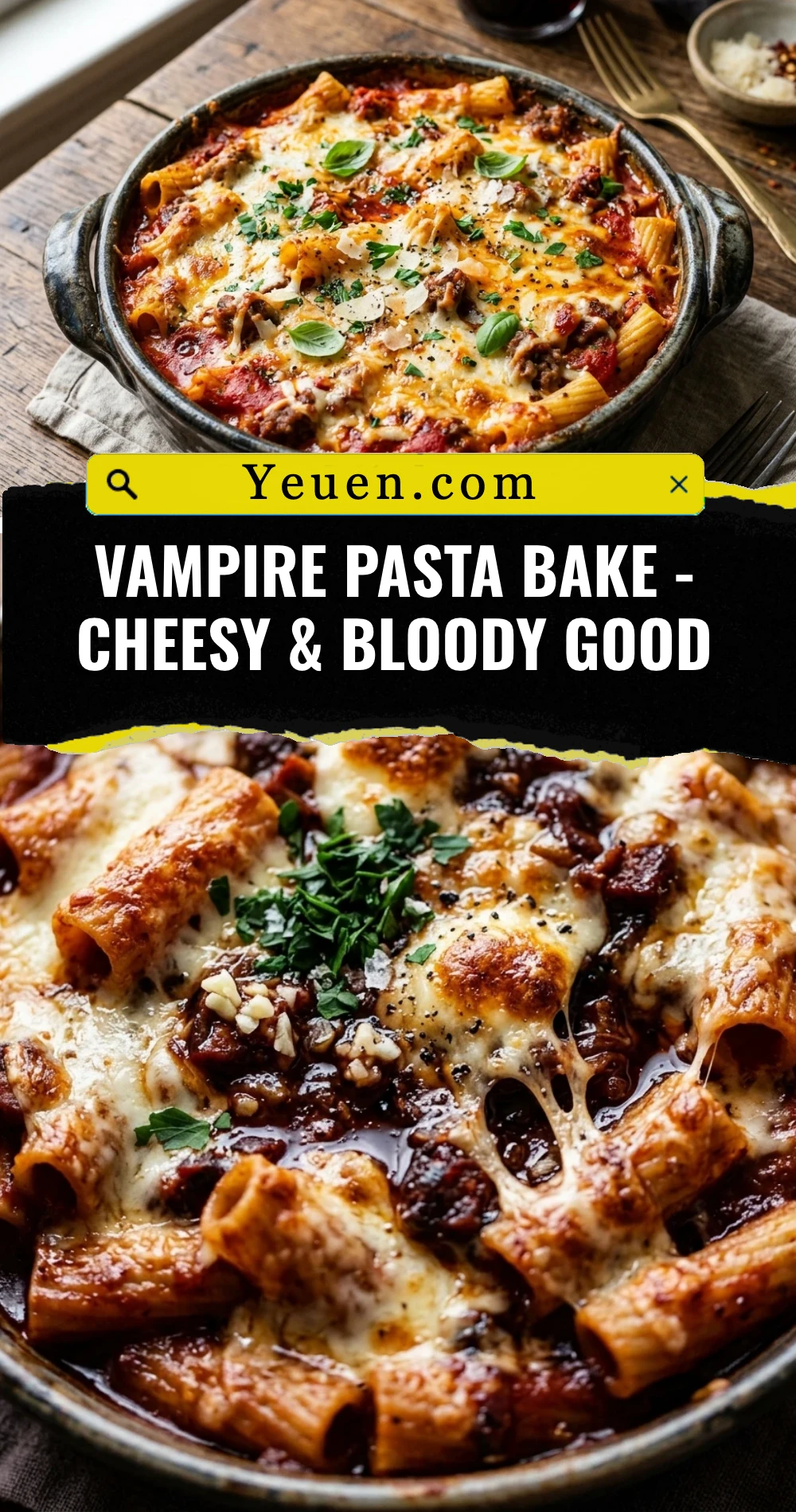 Vampire Pasta Bake - Cheesy & Bloody Good