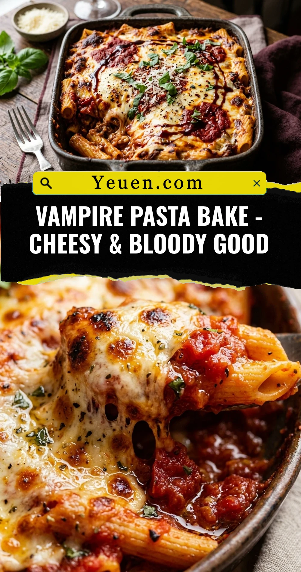 Vampire Pasta Bake - Cheesy & Bloody Good
