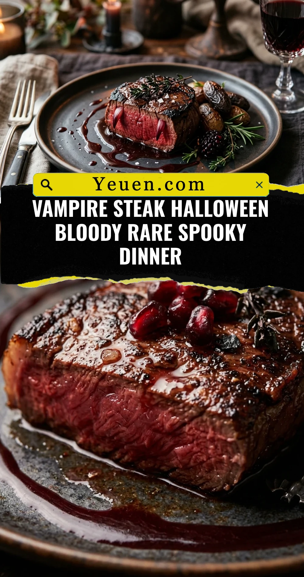 Vampire Steak Halloween Bloody Rare Spooky Dinner