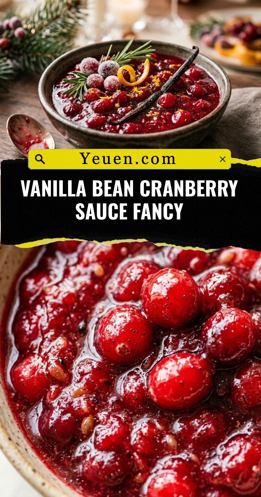 Vanilla Bean Cranberry Sauce Fancy