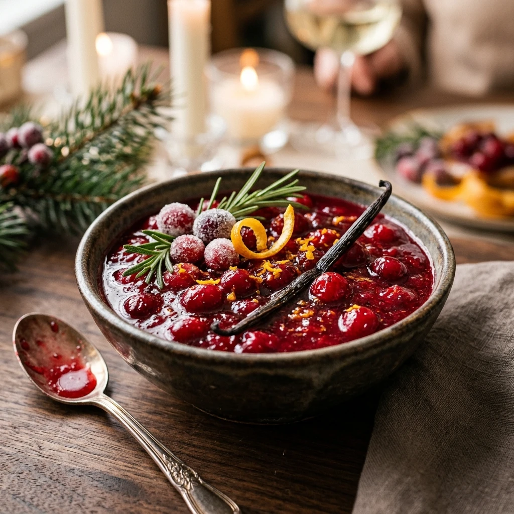 Vanilla Bean Cranberry Sauce Fancy