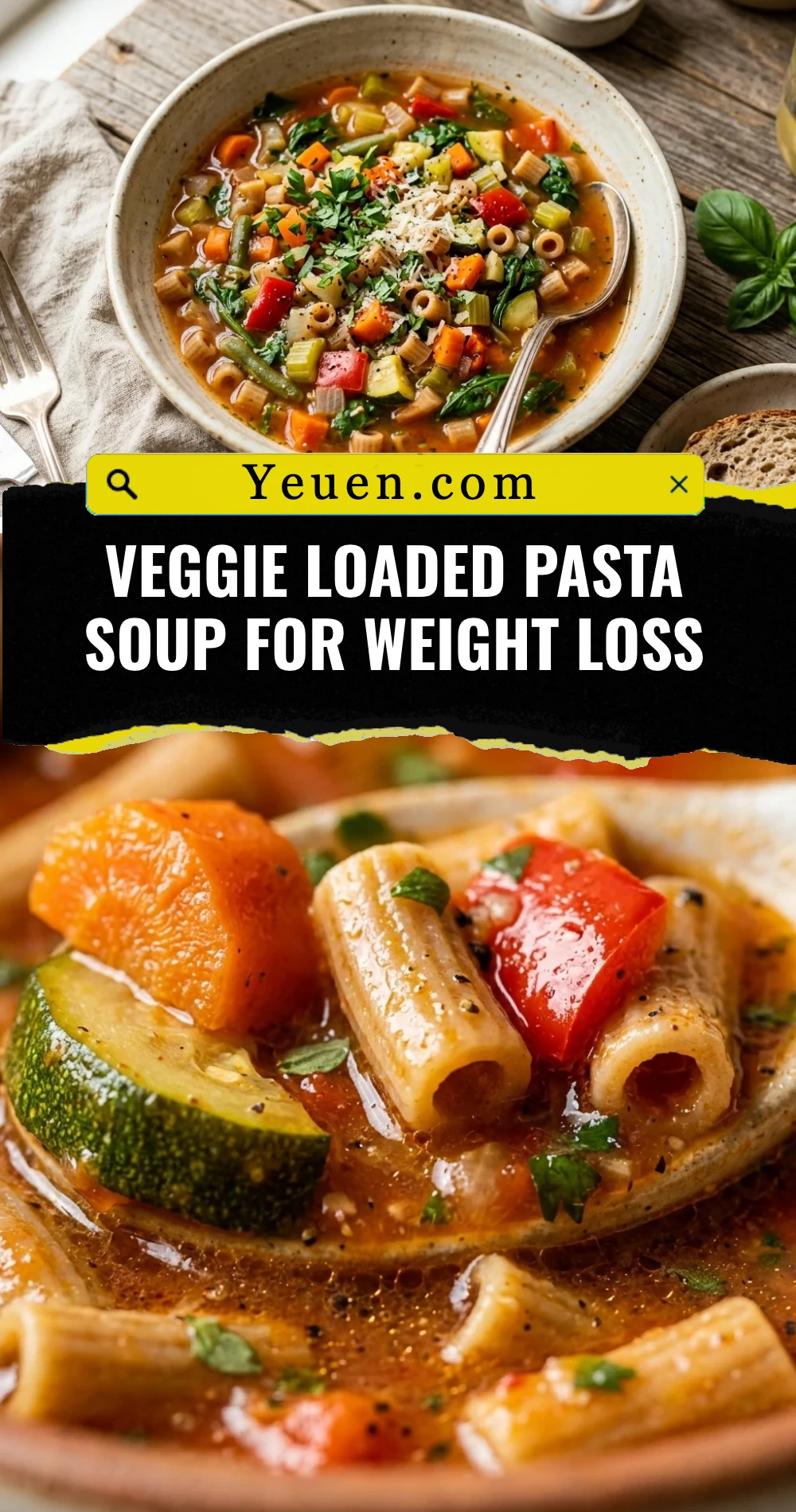 Veggie Loaded Pasta Soup for Weight Loss