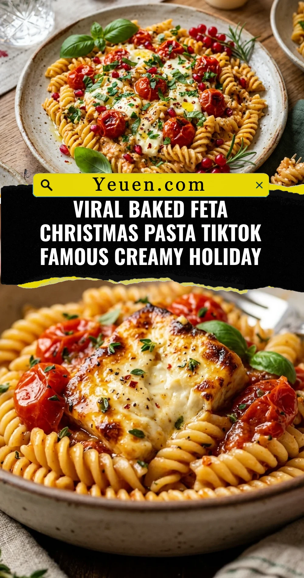 Viral Baked Feta Christmas Pasta TikTok Famous Creamy Holiday