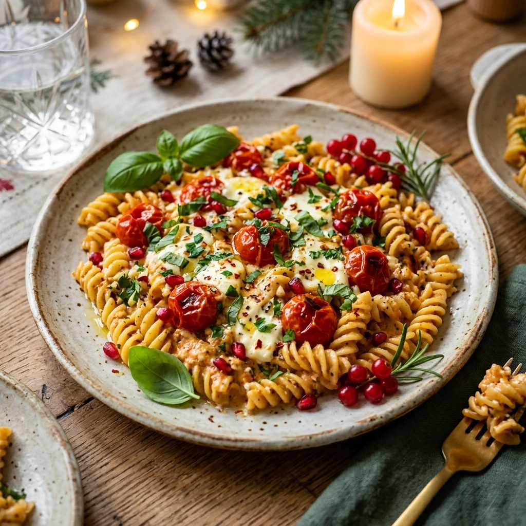 Viral Baked Feta Christmas Pasta TikTok Famous Creamy Holiday