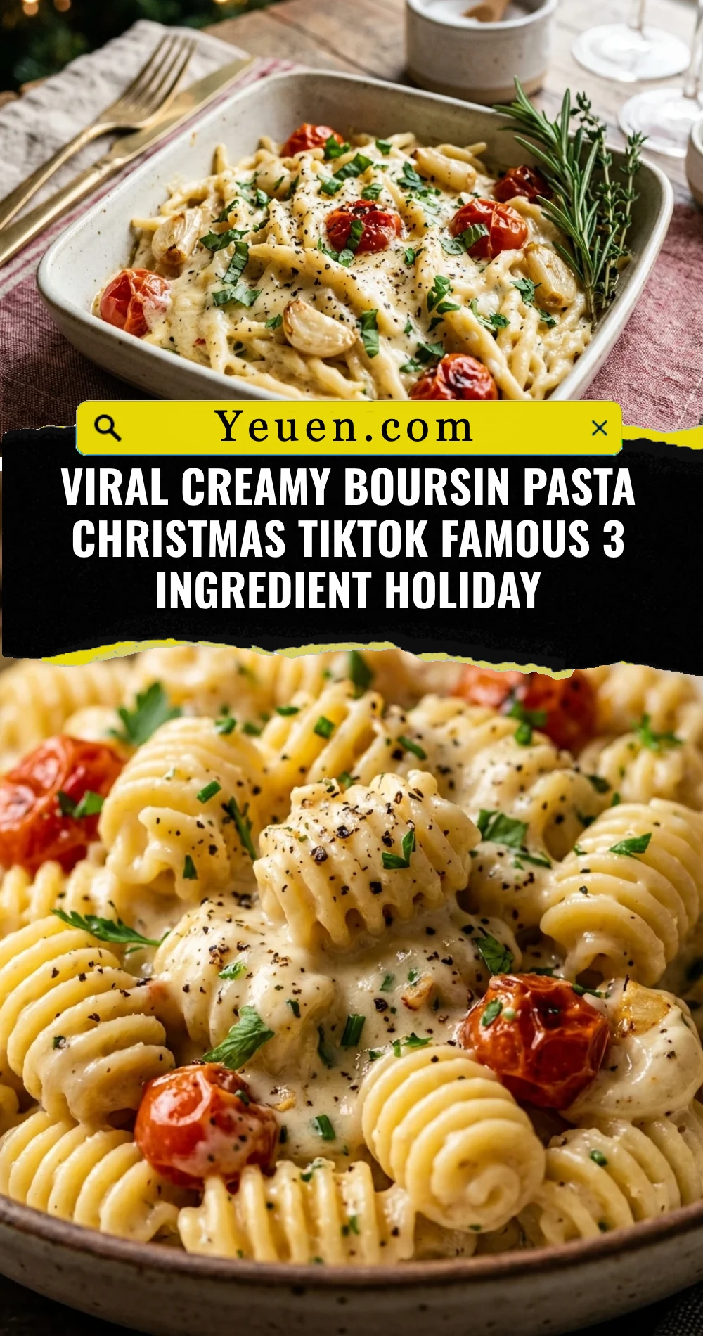 Viral Creamy Boursin Pasta Christmas TikTok Famous 3 Ingredient Holiday