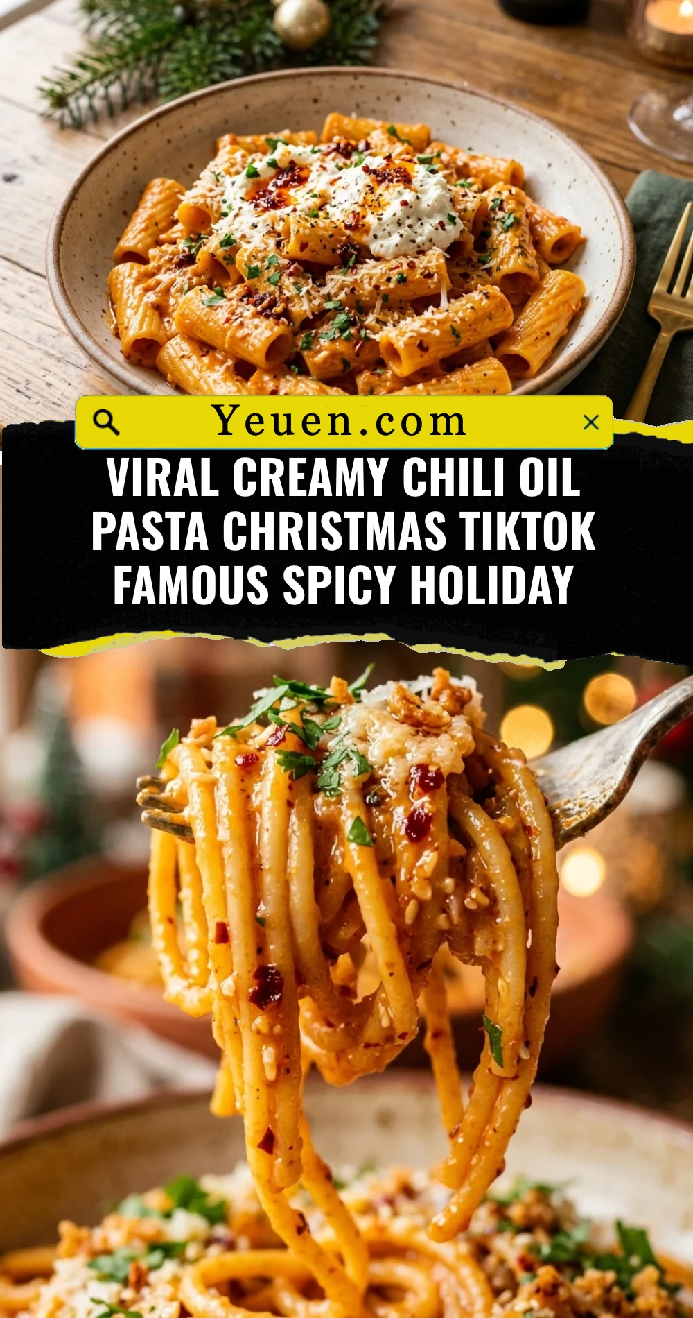 Viral Creamy Chili Oil Pasta Christmas TikTok Famous Spicy Holiday