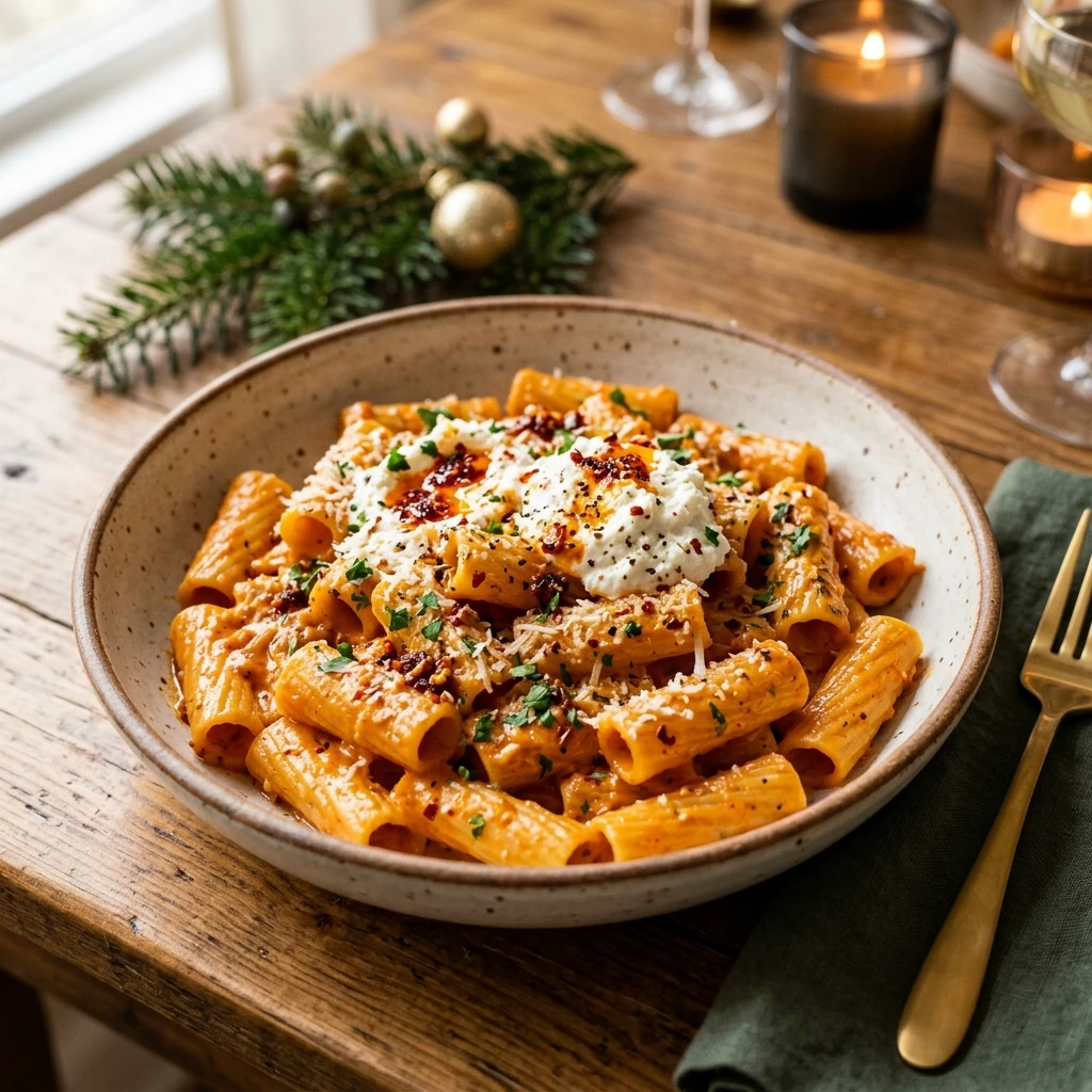 Viral Creamy Chili Oil Pasta Christmas TikTok Famous Spicy Holiday