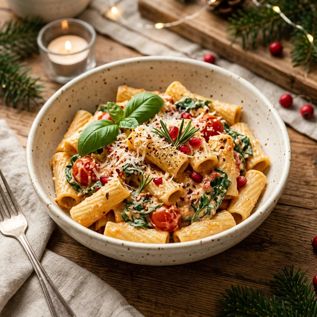 Viral Creamy Cottage Cheese Pasta Christmas TikTok Famous High Protein