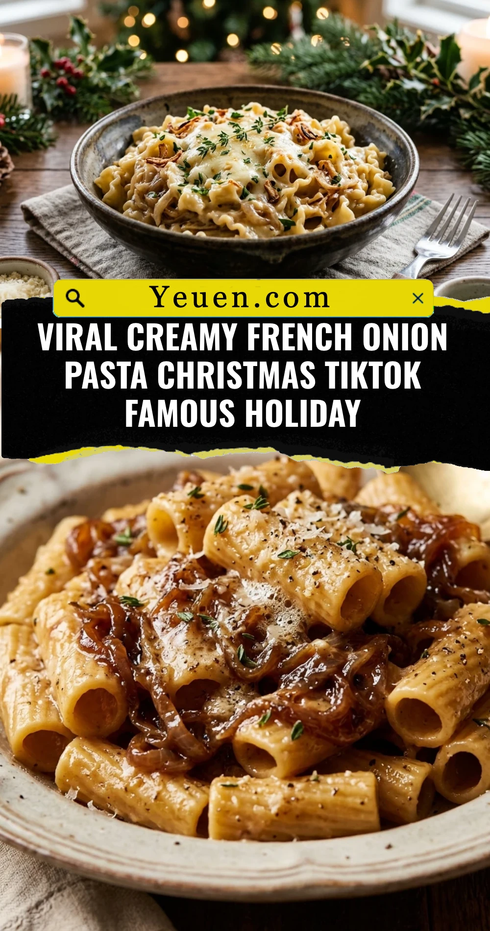 Viral Creamy French Onion Pasta Christmas TikTok Famous Holiday