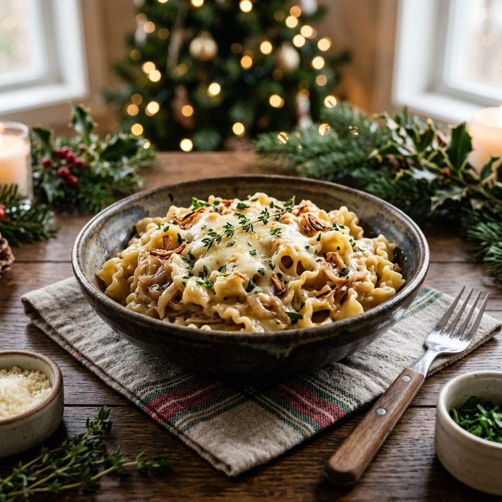 Viral Creamy French Onion Pasta Christmas TikTok Famous Holiday