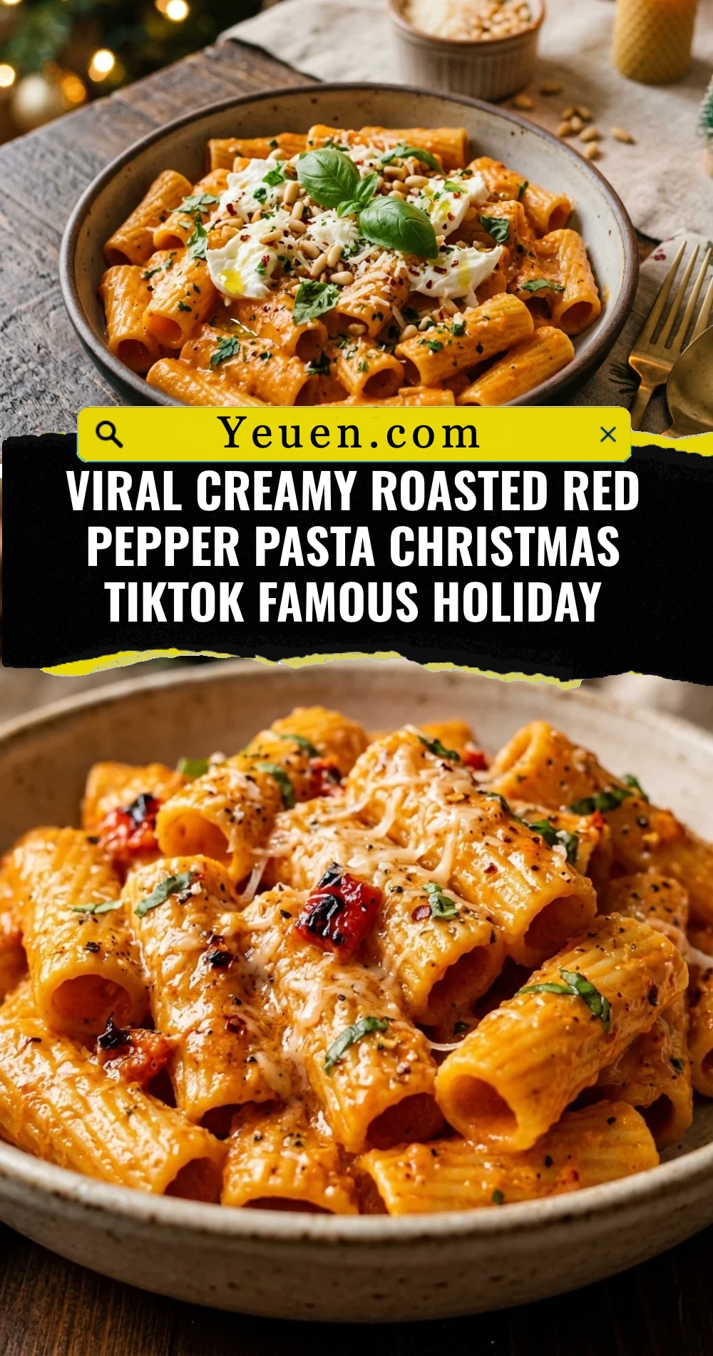 Viral Creamy Roasted Red Pepper Pasta Christmas TikTok Famous Holiday