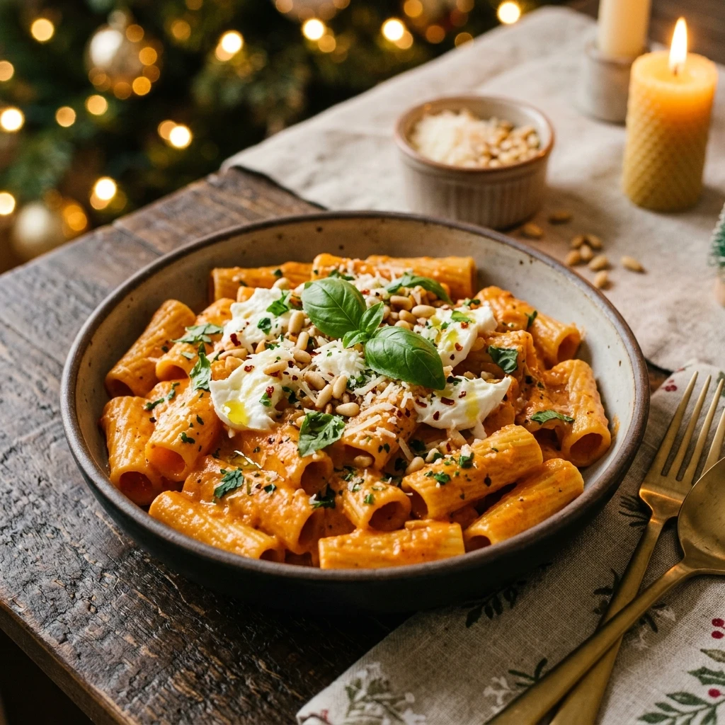 Viral Creamy Roasted Red Pepper Pasta Christmas TikTok Famous Holiday