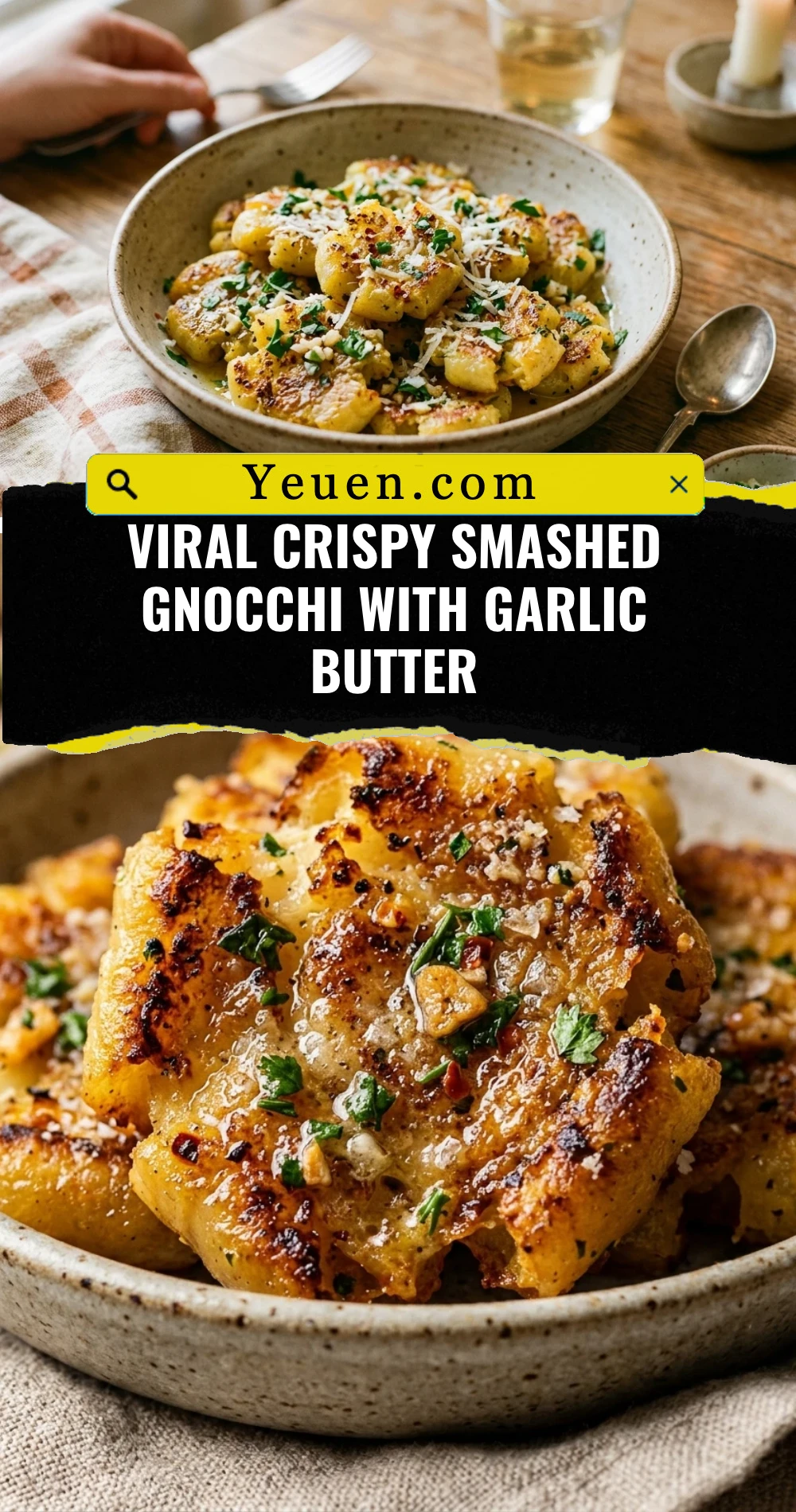 Viral Crispy Smashed Gnocchi with Garlic Butter