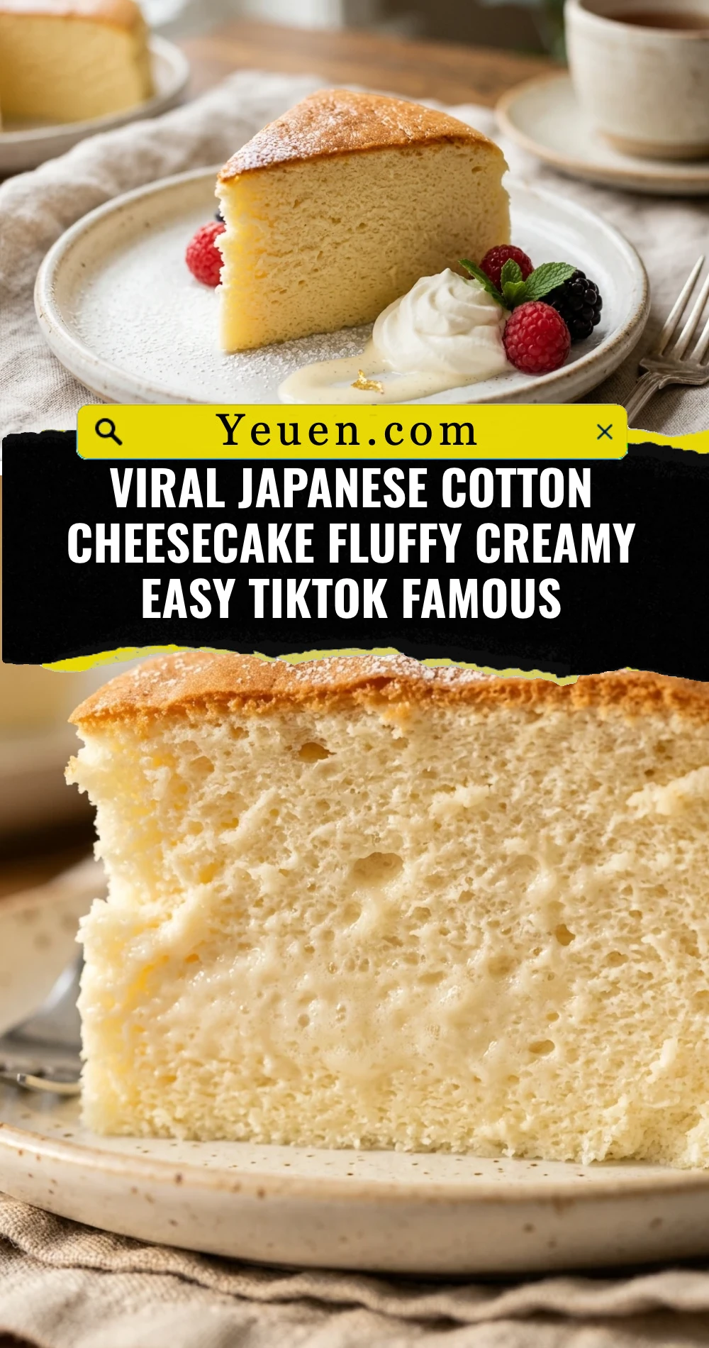Viral Japanese Cotton Cheesecake Fluffy Creamy Easy TikTok Famous