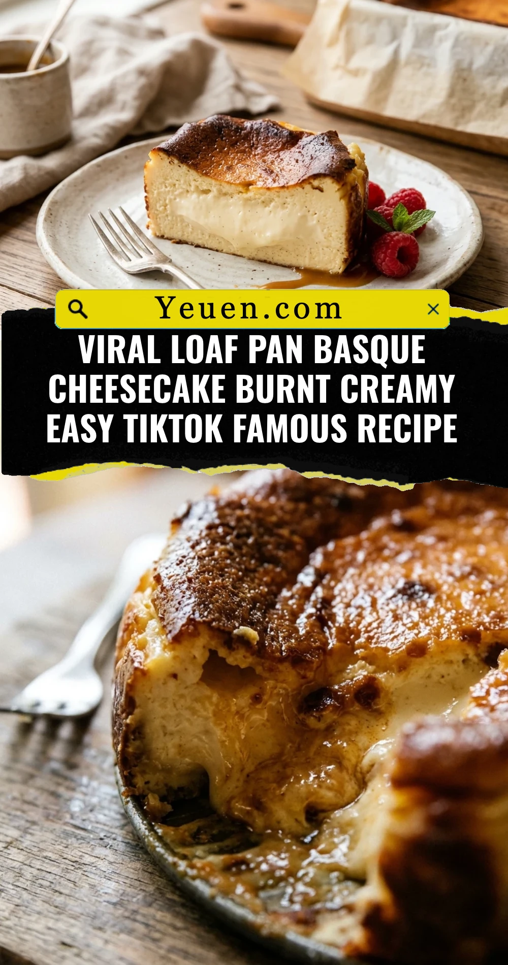 Viral Loaf Pan Basque Cheesecake Burnt Creamy Easy TikTok Famous Recipe
