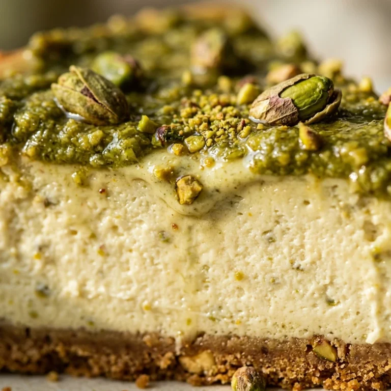 Viral Pistachio Cheesecake Creamy Baked Easy TikTok Famous Flavored 2026 Recipe