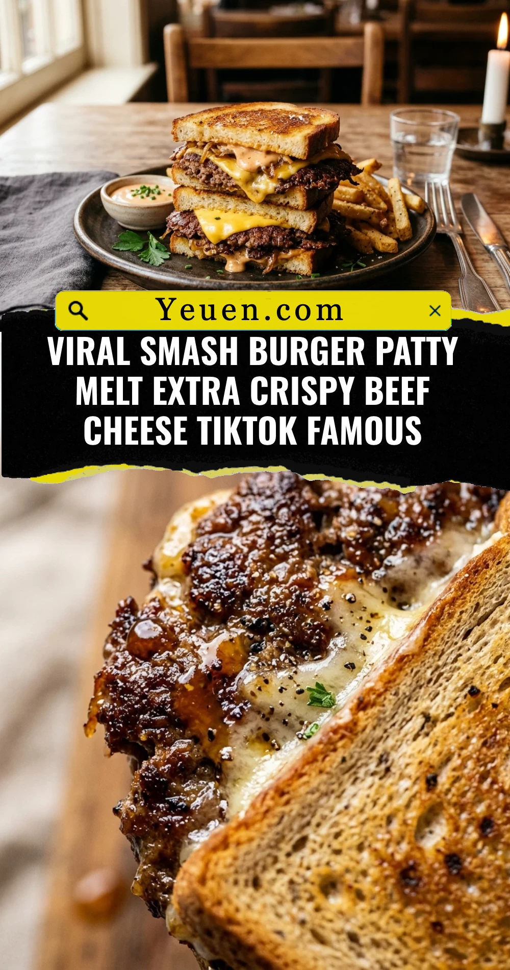 Viral Smash Burger Patty Melt Extra Crispy Beef Cheese TikTok Famous