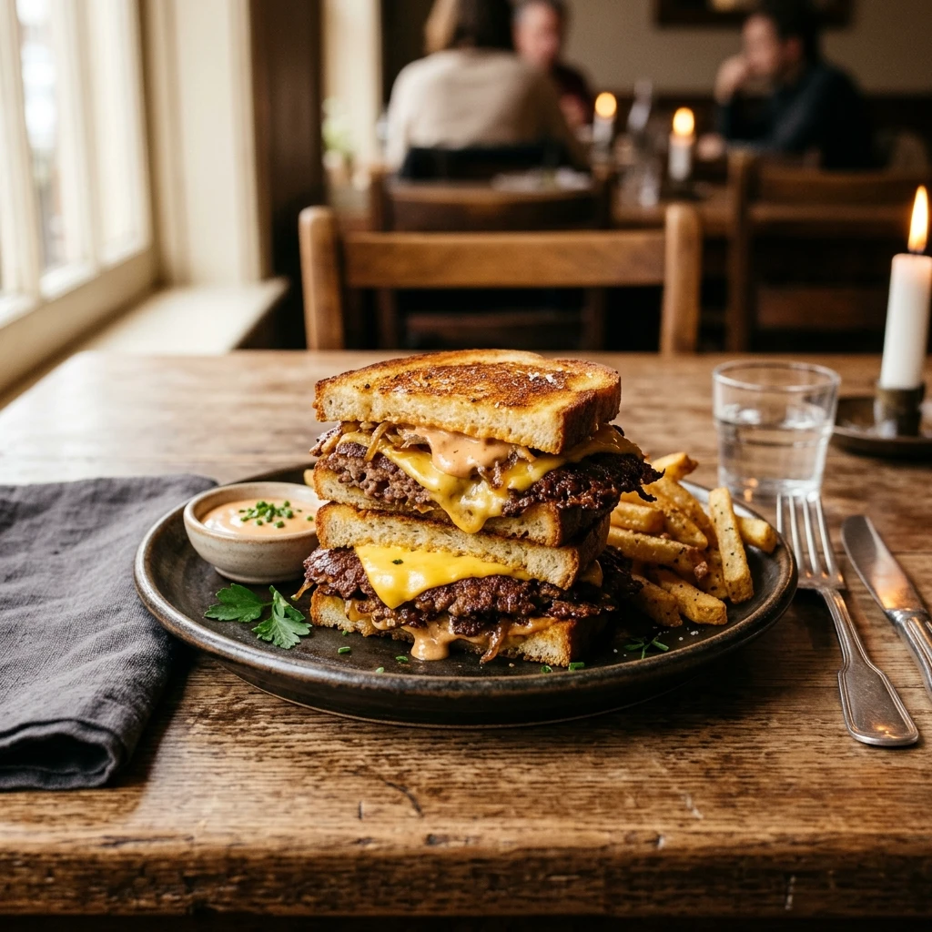 Viral Smash Burger Patty Melt Extra Crispy Beef Cheese TikTok Famous