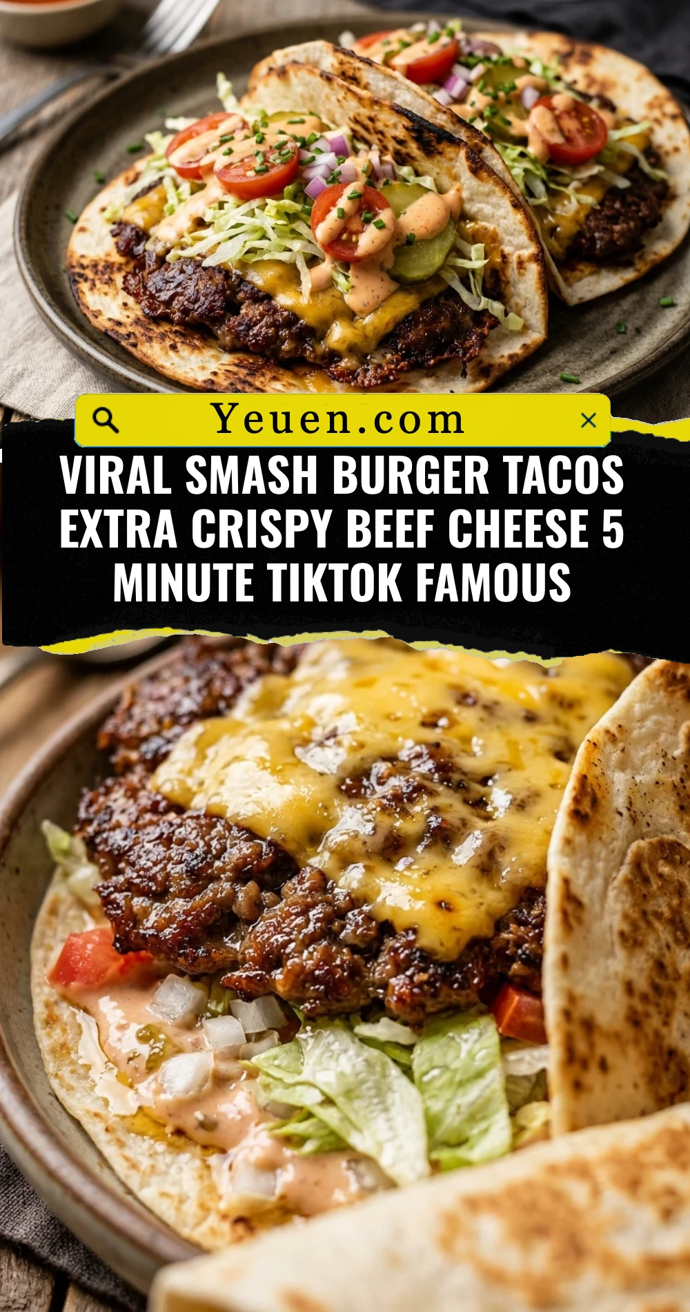 Viral Smash Burger Tacos Extra Crispy Beef Cheese 5 Minute TikTok Famous