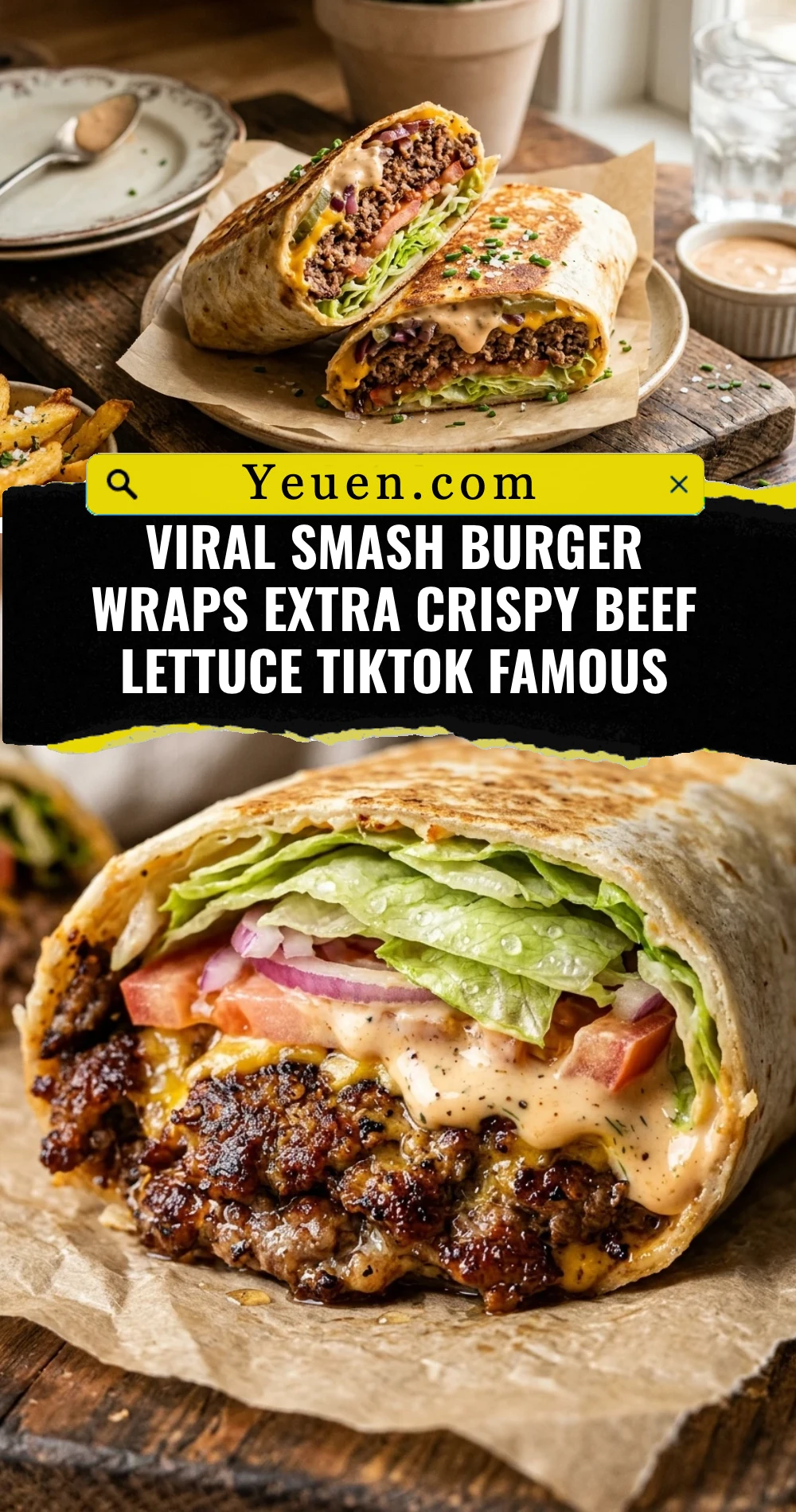 Viral Smash Burger Wraps Extra Crispy Beef Lettuce TikTok Famous