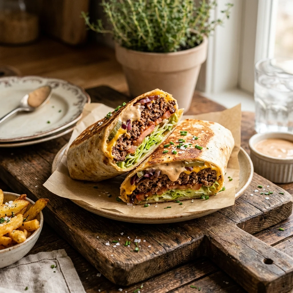 Viral Smash Burger Wraps Extra Crispy Beef Lettuce TikTok Famous