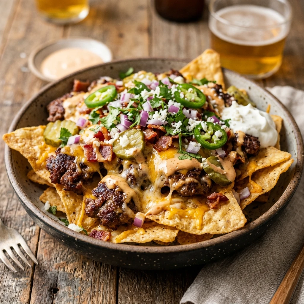 Viral Smashed Burger Nachos Extra Crispy Beef Cheese TikTok Famous