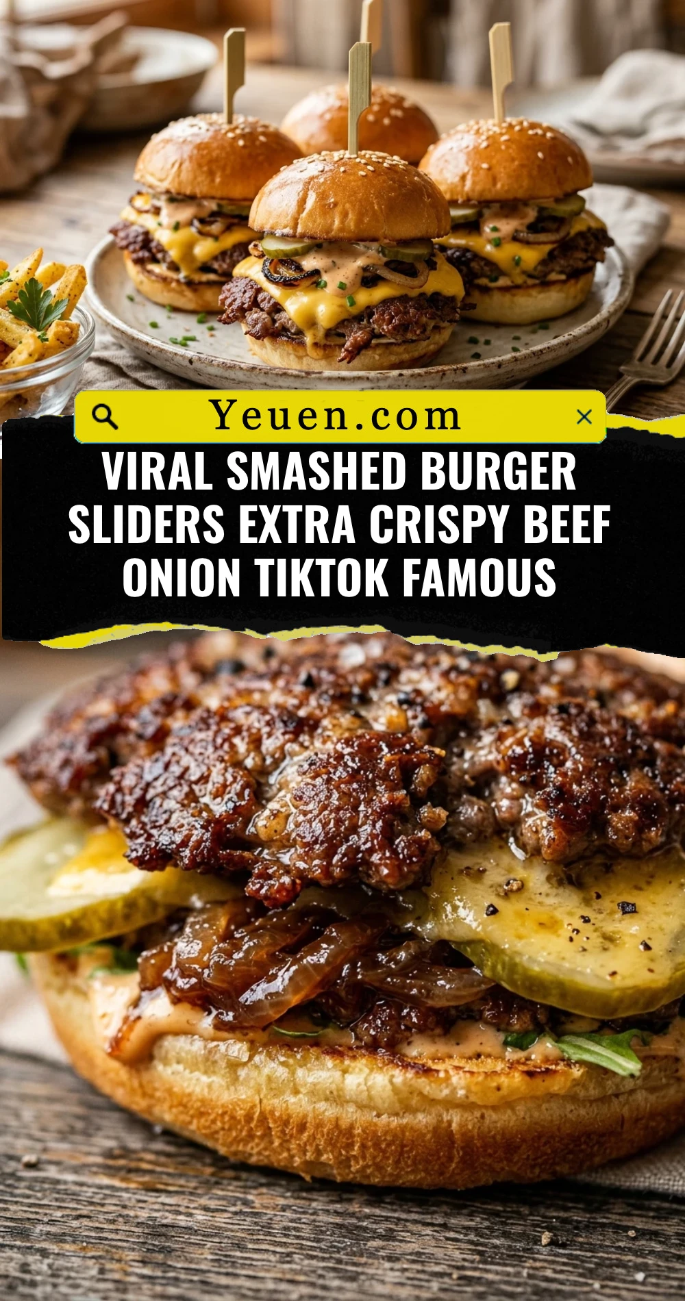 Viral Smashed Burger Sliders Extra Crispy Beef Onion TikTok Famous