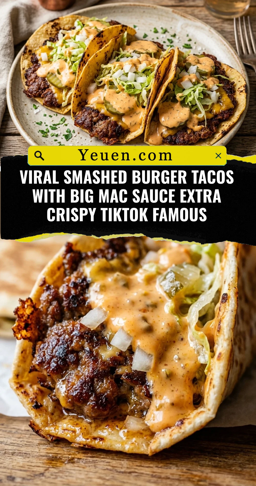 Viral Smashed Burger Tacos With Big Mac Sauce Extra Crispy TikTok Famous