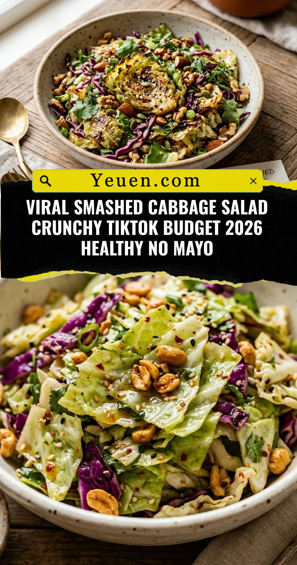 Viral Smashed Cabbage Salad Crunchy TikTok Budget 2026 Healthy No Mayo