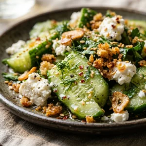 Viral Smashed Cucumber Salad Mediterranean Feta Crispy TikTok Extra Crispy