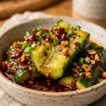 Viral Smashed Cucumber Salad Spicy Chili Crisp Crispy TikTok Asian Extra