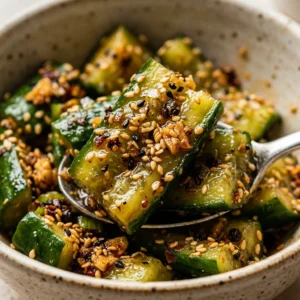 Viral Smashed Cucumber Salad TikTok Crispy Asian Sesame Extra Crispy