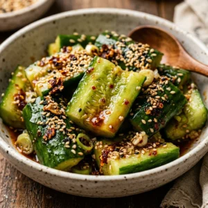 Viral Smashed Cucumber Salad TikTok Crispy Asian Sesame Extra Crispy